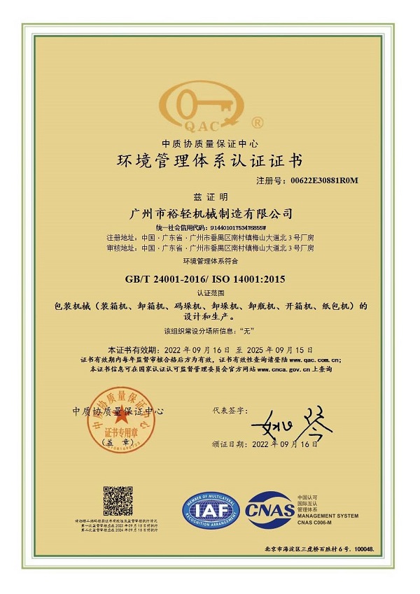 Environmental Management System Certificate